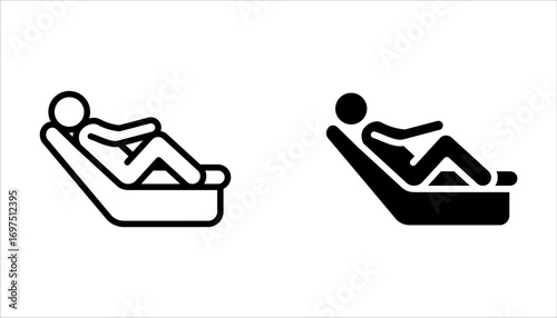relax icon set, relaxation after work, line symbol on white background