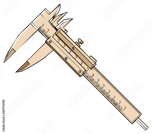 Precision Measuring Caliper Tool Illustration for Technical and Scientific Applications