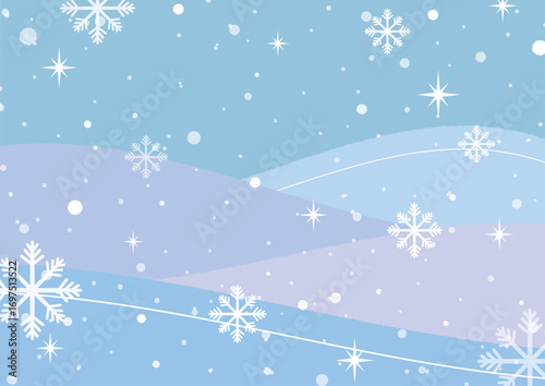 雪と光が降る幻想的な背景イラスト