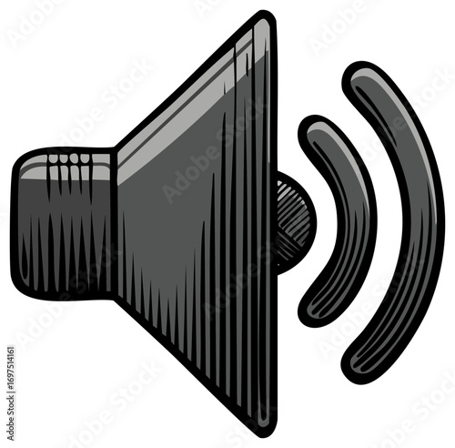 Speaker Symbol with Sound Waves - Vector Illustration of Loudspeaker Icon
