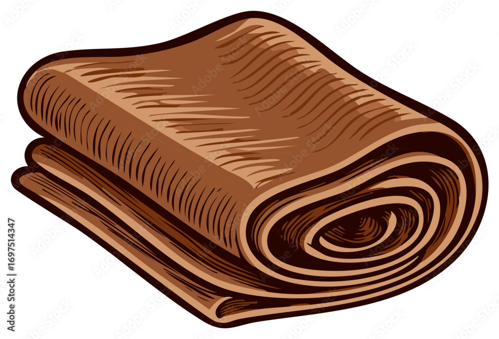 Fototapeta premium Folded Fabric Design of Brown Quilted Textile or Upholstery with Detailed Engraved Texture