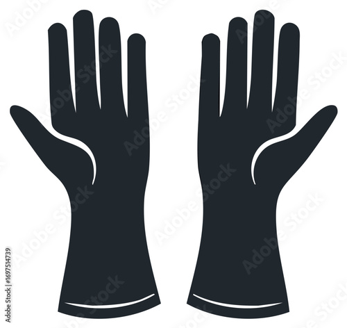 Pair of Protective Gloves Shown with Palms Facing Outward Isolated on a Plain Background