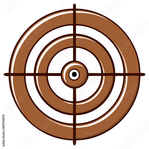 Abstract brown and white bullseye with crosshairs representing aiming and achieving objectives
