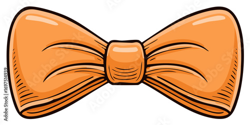 Stylized Orange Bow Tie Accessory for Formal Occasions and Celebrations