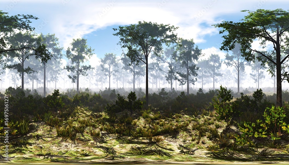 Obraz premium Misty forest landscape (1)