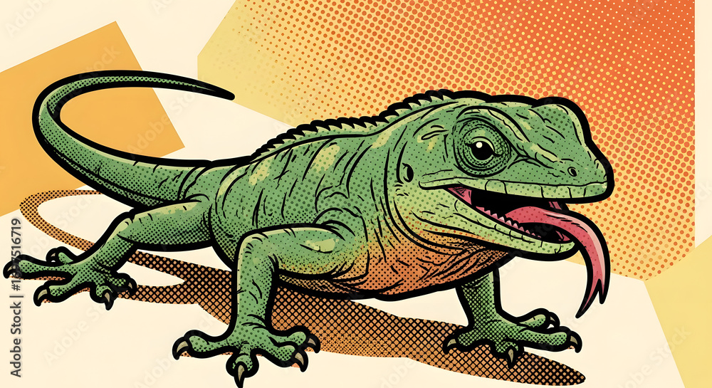 Obraz premium green iguana on a branch