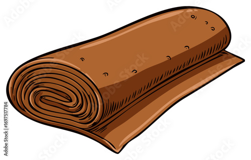 Rolled Fruit Leather Treats, Homemade Healthy Snack, Brown Pulp Paste Snack