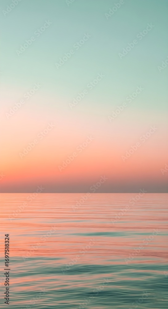 Obraz premium Pastel Ocean Sunrise - A Tranquil Seascape Wallpaper