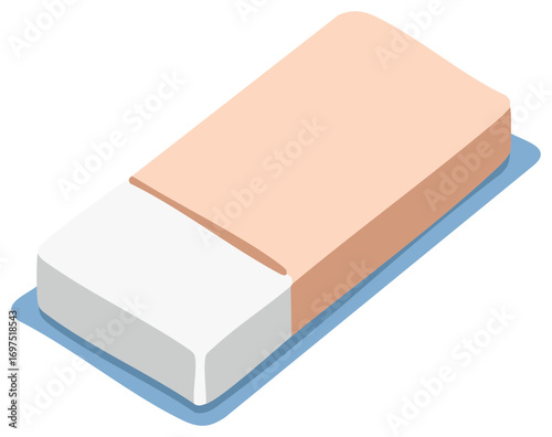 Pink and White Eraser Illustration Tool for Correction and Editing Tasks