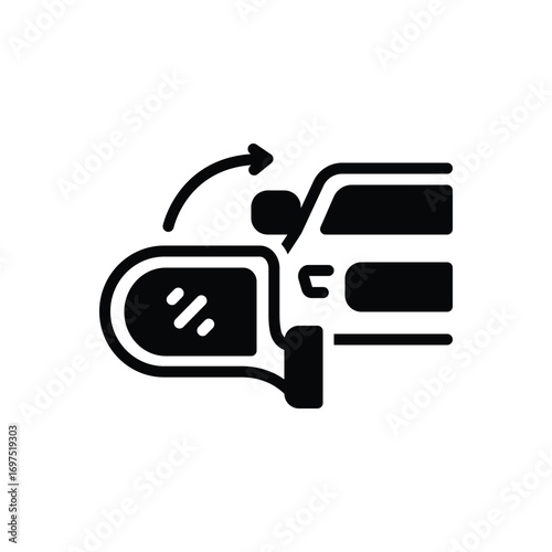 Black solid icon for car item