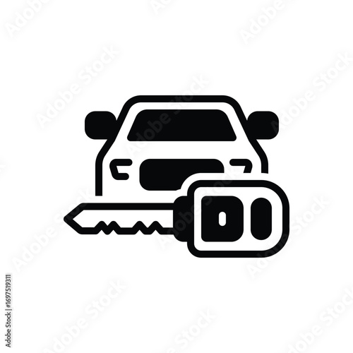Black solid icon for car element