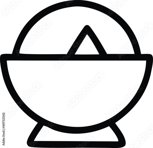 Mystical crystal ball icon symbolizing fortune telling future prediction and divination with geometric elements