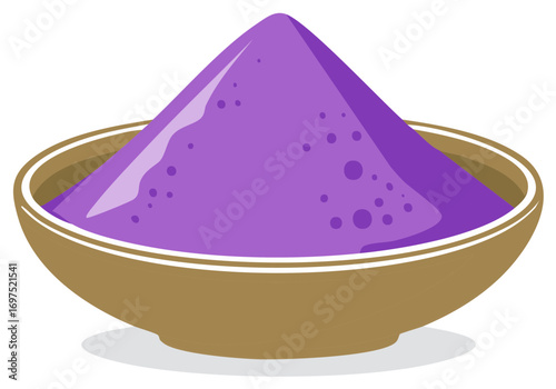 Purple powder in a brown bowl
