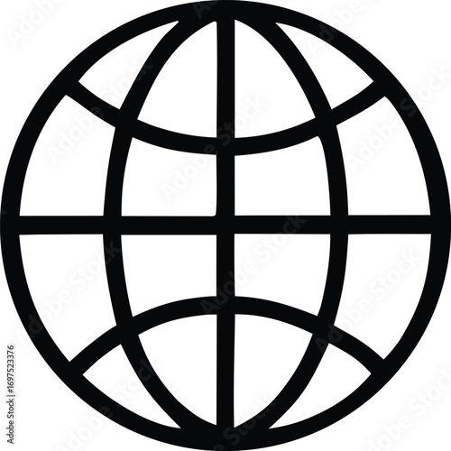 Simple globe icon representing global connectivity and the internet a clear symbol for worldwide access and digital networks