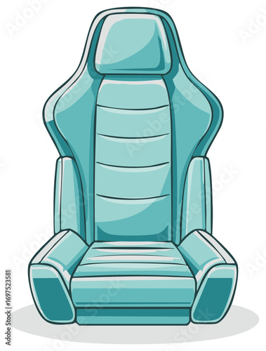 Ergonomic Racing Seat in Cool Teal Color