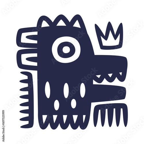 Maya Civilization Symbols and Primitive Traditional Sign Vector Illustration