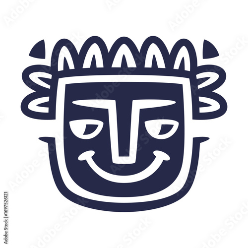 Maya Civilization Symbols and Primitive Traditional Sign Vector Illustration