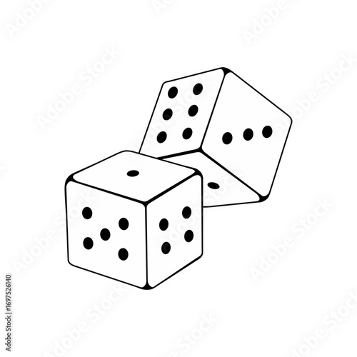 dice on white background