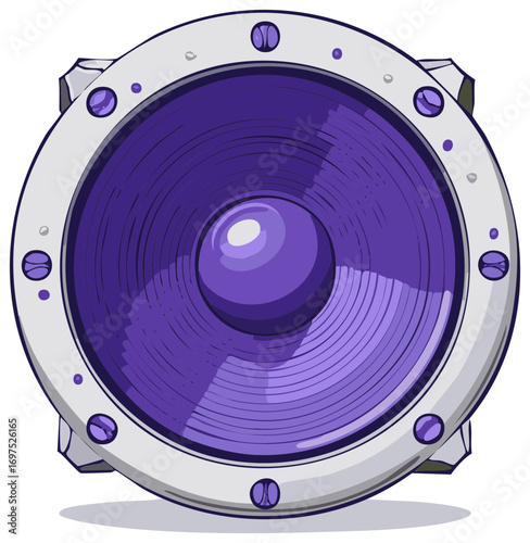 Speaker System with Purple Interior for Audio Entertainment, Sound Equipment Icon
