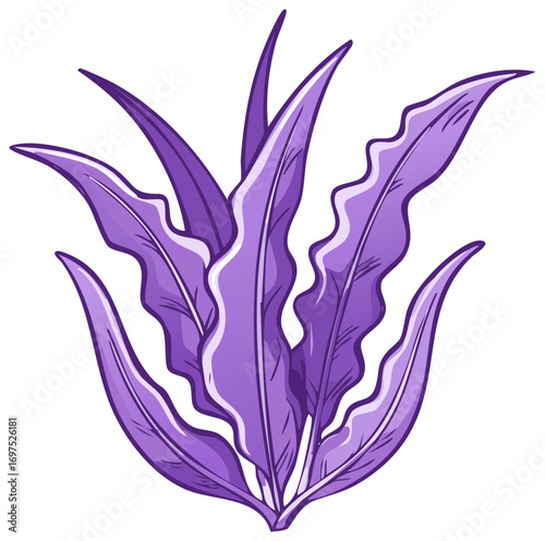 Stylized Purple Seaweed Plants Illustration Aquatic Vegetation Design