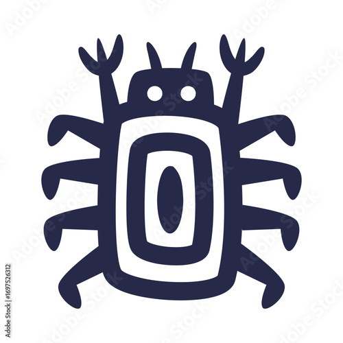 Maya Civilization Symbols and Primitive Traditional Sign Vector Illustration