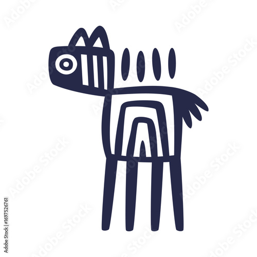 Maya Civilization Symbols and Primitive Traditional Sign Vector Illustration