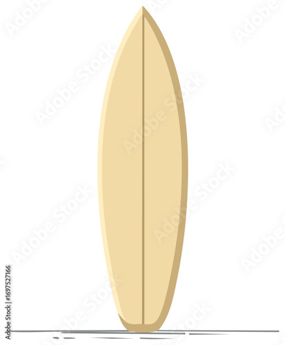 Surfboard Standing Graphic Illustration Beach Sport Single Vacation Recreation