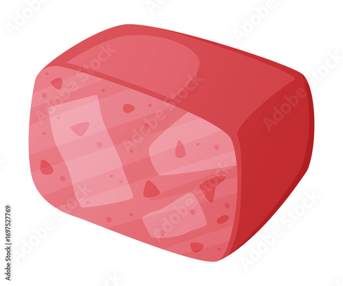 Beef Ham as Meat Product and Food Item from Butchery Shop Vector Illustration