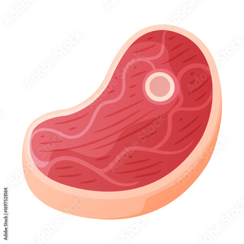 Beef Steak as Meat Product and Food Item from Butchery Shop Vector Illustration