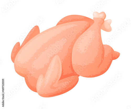 Chicken as Meat Product and Food Item from Butchery Shop Vector Illustration