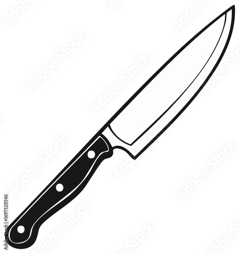 Chef's Knife Illustration Graphic Cooking Tool Cutlery Icon