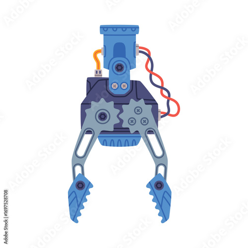 Mechanical Grip and Grabbing Machine Robotic Tool Vector Illustration
