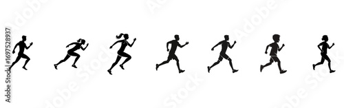 Runner running motion frames
