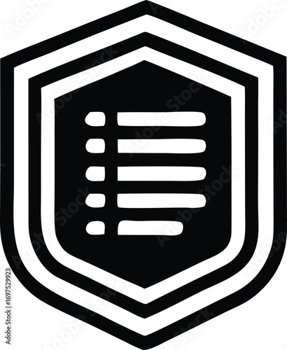 Modern hexagonal badge icon featuring a to-do list symbol represents tasks organization and planning efficiency
