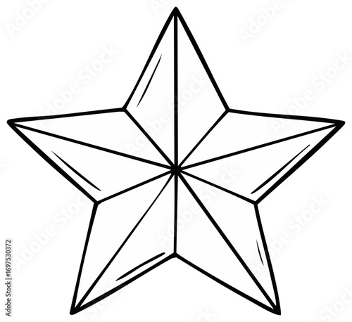 Simple hand drawn star shape graphic art with clean outlines and shading