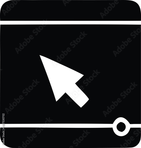 Canvas Print Icon representing a computer screen with a cursor pointer indicating user intera