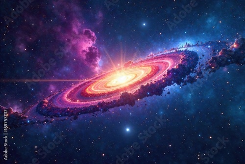 Intricate celestial tapestry woven with stars, constellations, and swirling nebulae, representing the vastness and mystery of the cosmos , background, cosmic rays, magic