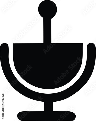 Retro microphone silhouette iconic symbol for music audio recording broadcast and performance artistic representation