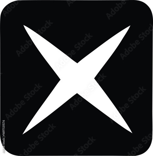 Geometric abstract 'x' symbol graphic minimalist design for digital applications and branding projects