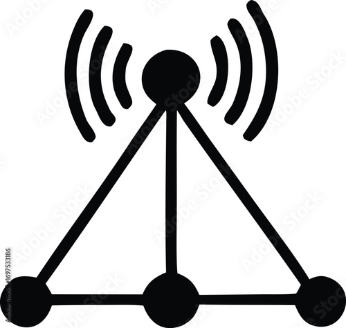 Iconic wireless signal tower representing connectivity and broadcasting technology broadcast antenna