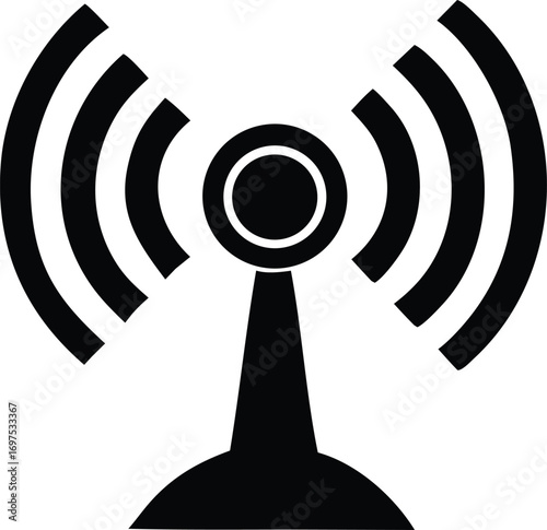 Wireless signal icon transmission waves broadcast network communication technology symbol broadcast antenna broadcast tower radio waves connection signal strength