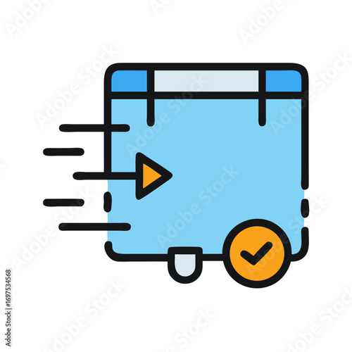 Fast delivery service completed, package or document sent successfully