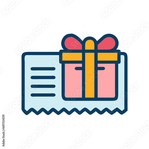 Gift coupon icon illustration for promotion and loyalty campaigns