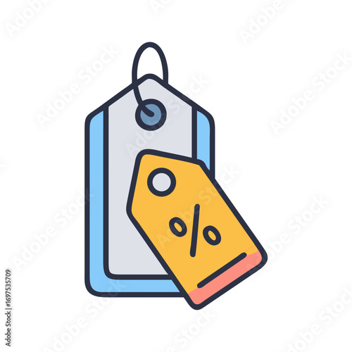Colorful discount tags for retail sale and promotion