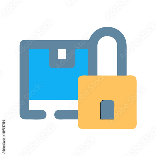 Secured digital information displayed as a flat design icon