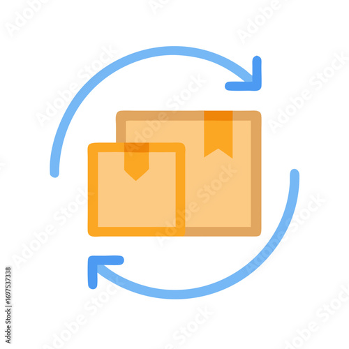 Delivery and return shipping icon for ecommerce store use