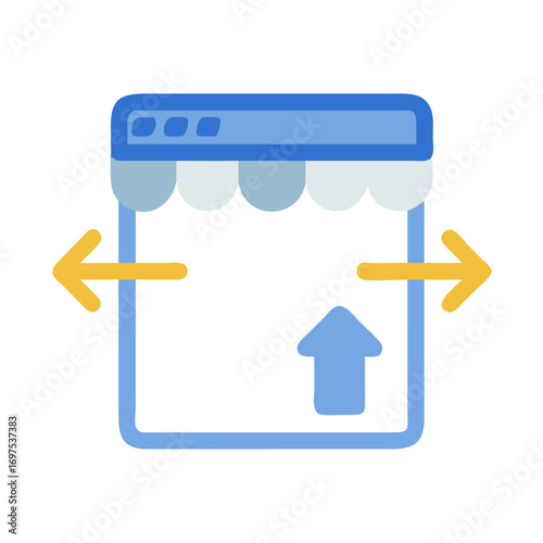 E-commerce platform icon showing business expansion and trade relations