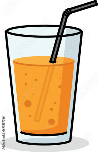 Refreshing Orange Juice in a Tall Glass