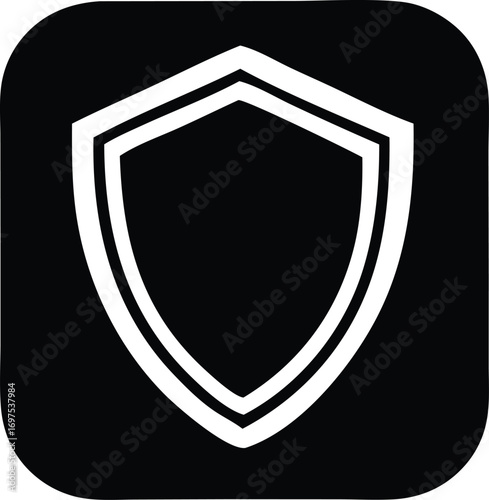 Clean shield icon representing security protection and defense in a modern style for digital applications and concepts