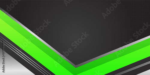 Green and black contrast corporate waves background. Vector design